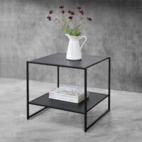 Beistelltisch Salsnes 51x53x51 cm mit Ablage Schwarz