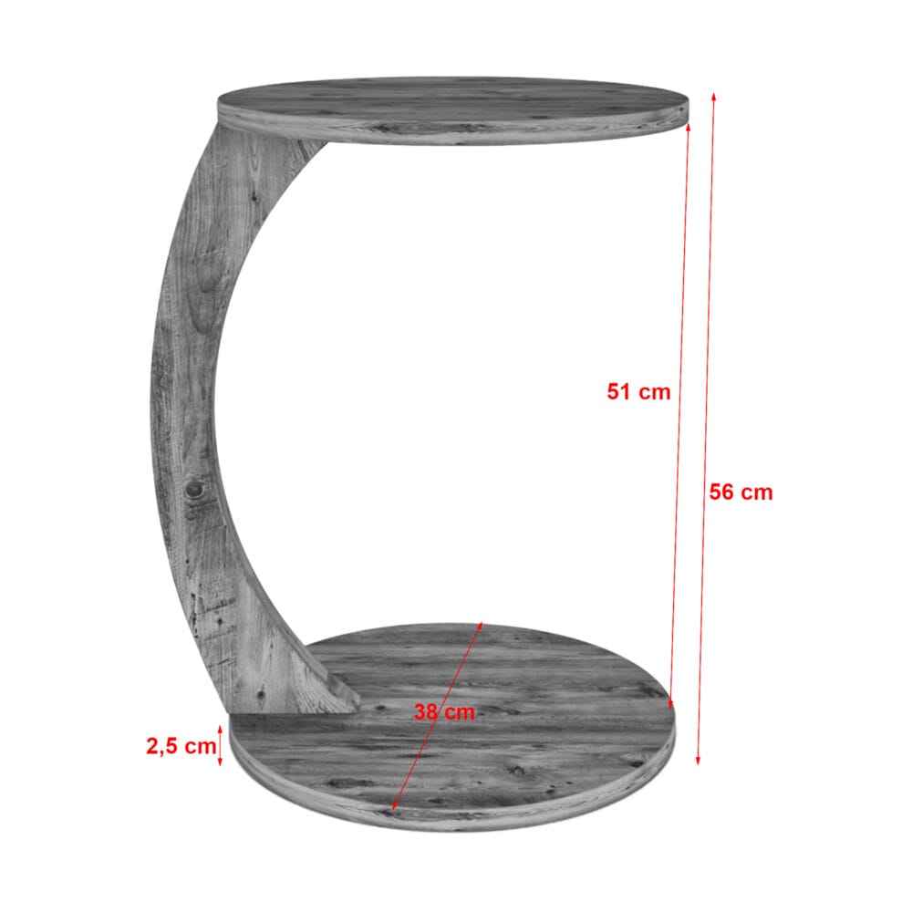 Beistelltisch Holeby 56xØ38cm Holzoptik