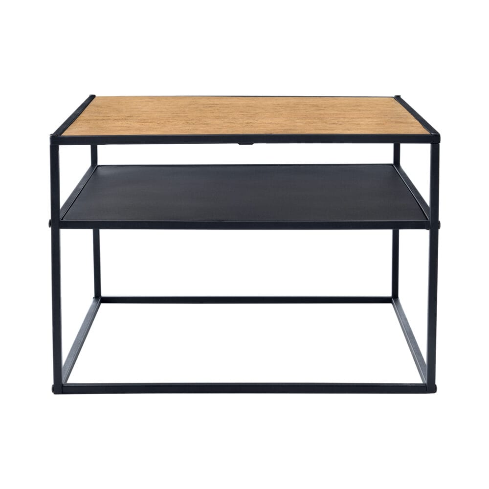 Beistelltisch Quinisut 40x55x55cm Holz-Optik/Schwarz