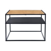 Beistelltisch Quinisut 40x55x55cm Holz-Optik/Schwarz