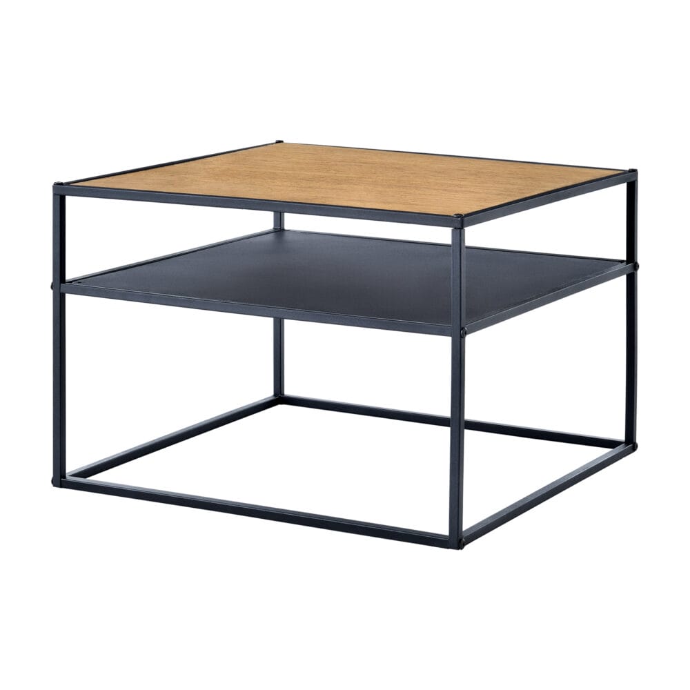 Beistelltisch Quinisut 40x55x55cm Holz-Optik/Schwarz