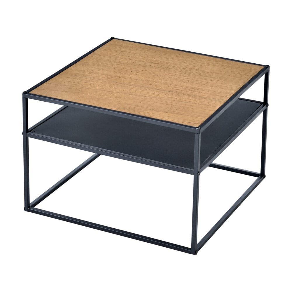 Beistelltisch Quinisut 40x55x55cm Holz-Optik/Schwarz