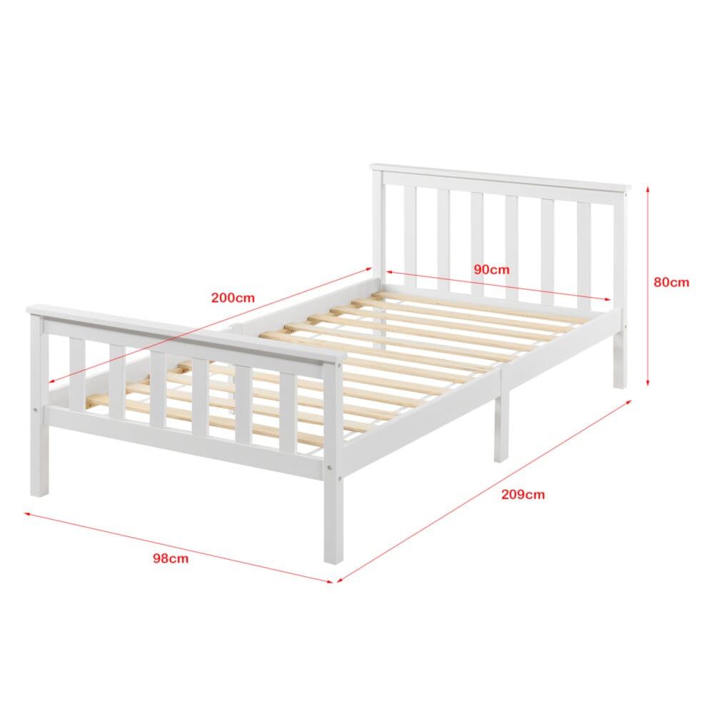 Holzbett Breda 90x200 cm Weiss