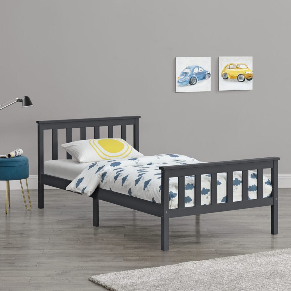 Holzbett Breda 120x200 cm Grau
