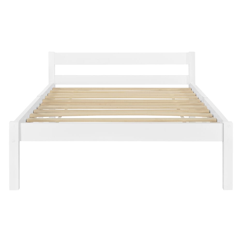 Holzbett Nakkila 90x200 cm Doppelbett mit Kopfteil Weiss