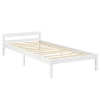 Holzbett Nakkila 120x200 cm Doppelbett mit Kopfteil Weiss