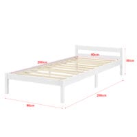 Holzbett Nakkila 90x200 cm Doppelbett mit Kopfteil Weiss