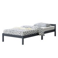 Holzbett Nakkila 100x200 cm Doppelbett mit Kopfteil Grau