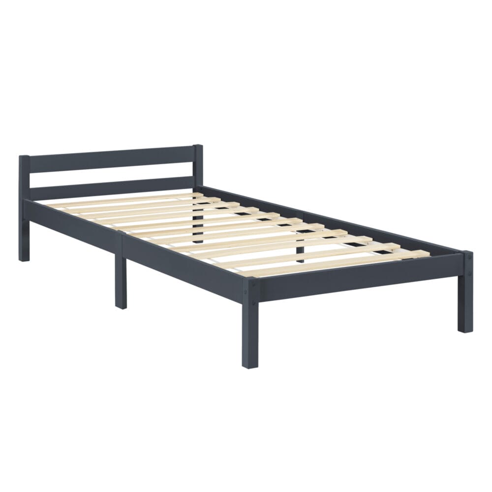 Holzbett Nakkila 120x200 cm Doppelbett mit Kopfteil Grau