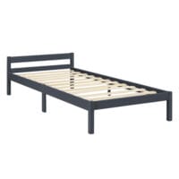 Holzbett Nakkila 100x200 cm Doppelbett mit Kopfteil Grau