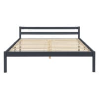 Holzbett Nakkila 140x200 cm Doppelbett mit Kopfteil Grau