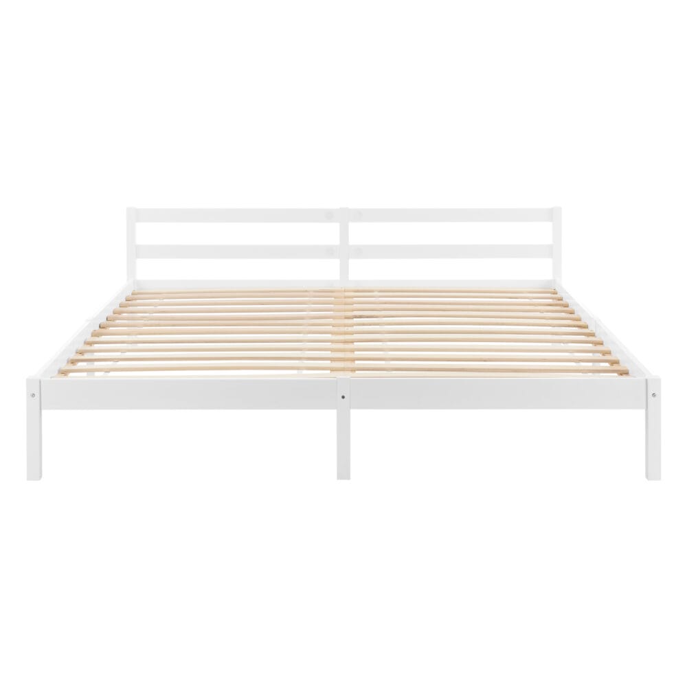 Holzbett Nakkila 180x200 cm mit Kopfteil Weiss