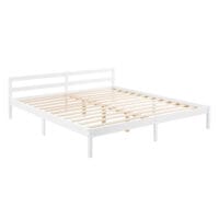 Holzbett Nakkila 180x200 cm mit Kopfteil Weiss