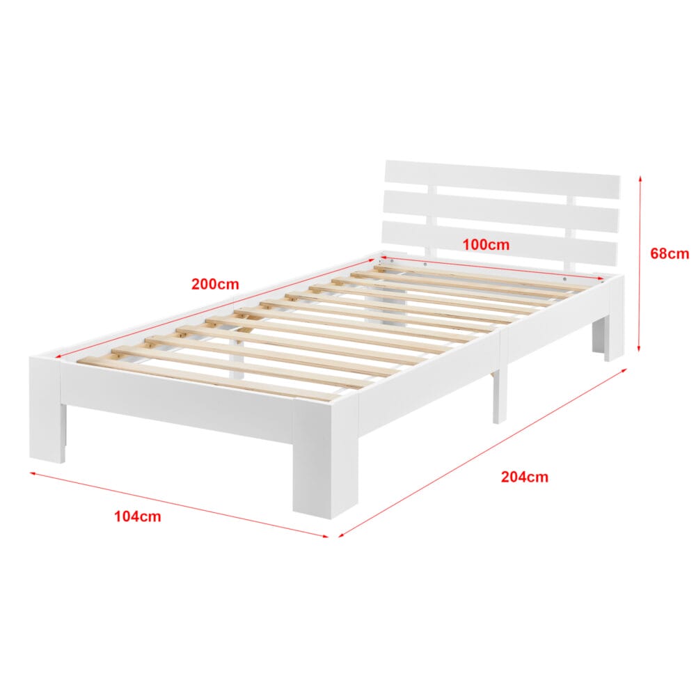 Holzbett Nivala 100x200 cm mit Kaltschaummatratze Weiss