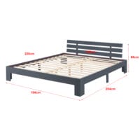 Holzbett Nivala 180x200 cm mit Kaltschaummatratze Grau