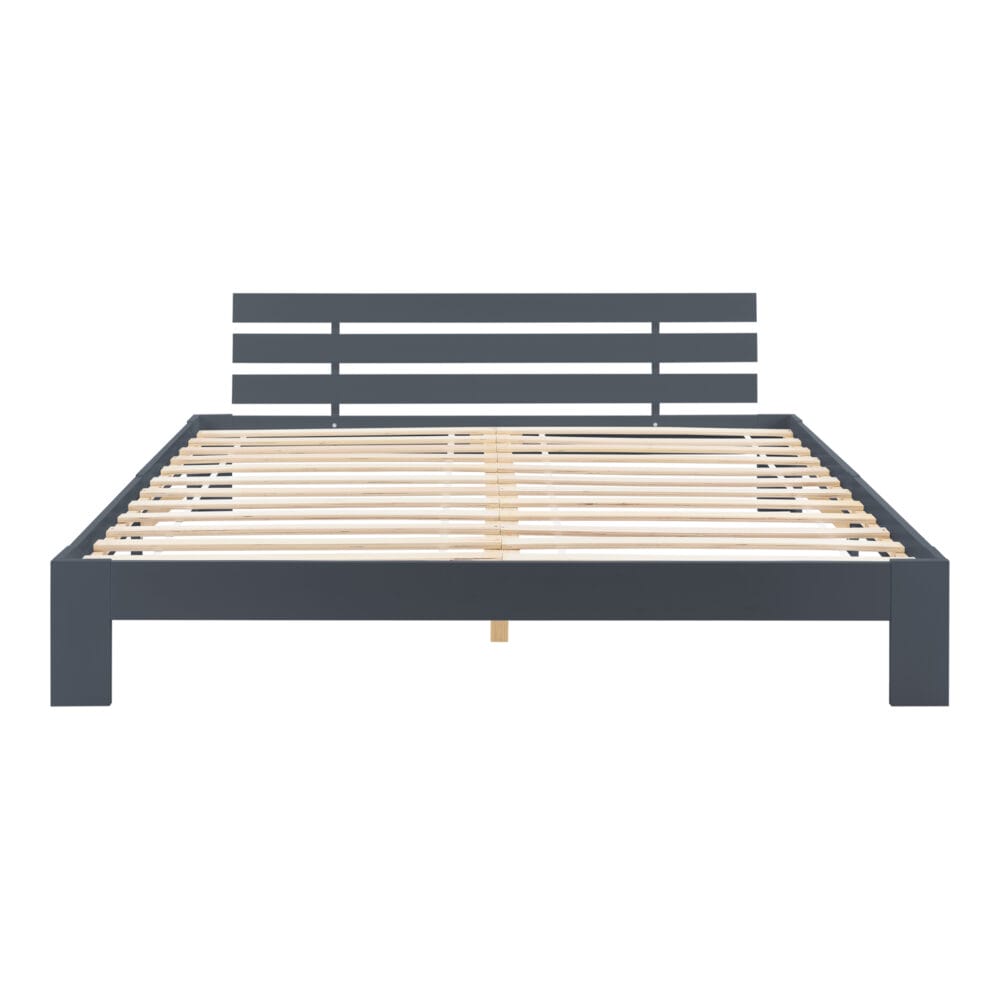 Holzbett Nivala 180x200 cm mit Kaltschaummatratze Grau