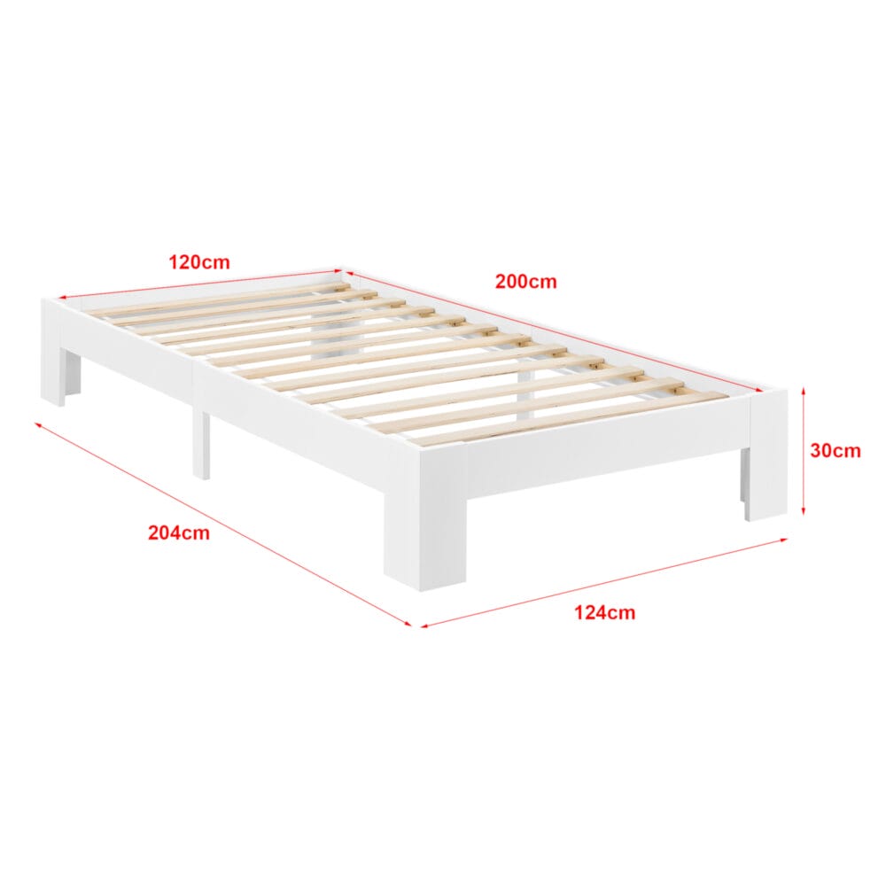 Holzbett Raisio 120x200 cm mit Lattenrost Weiss