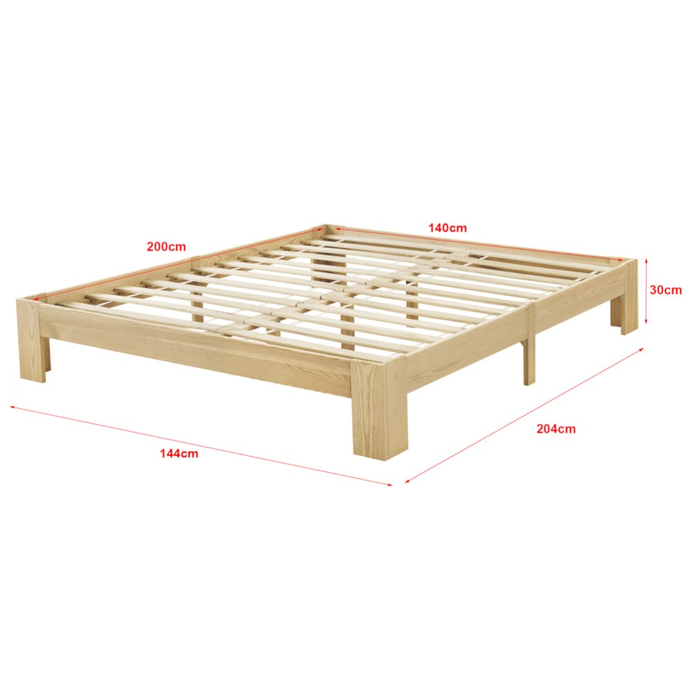 Holzbett Raisio 140x200 cm mit Lattenrost Natur Holz