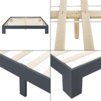 Holzbett Raisio 140x200 cm mit Lattenrost Grau