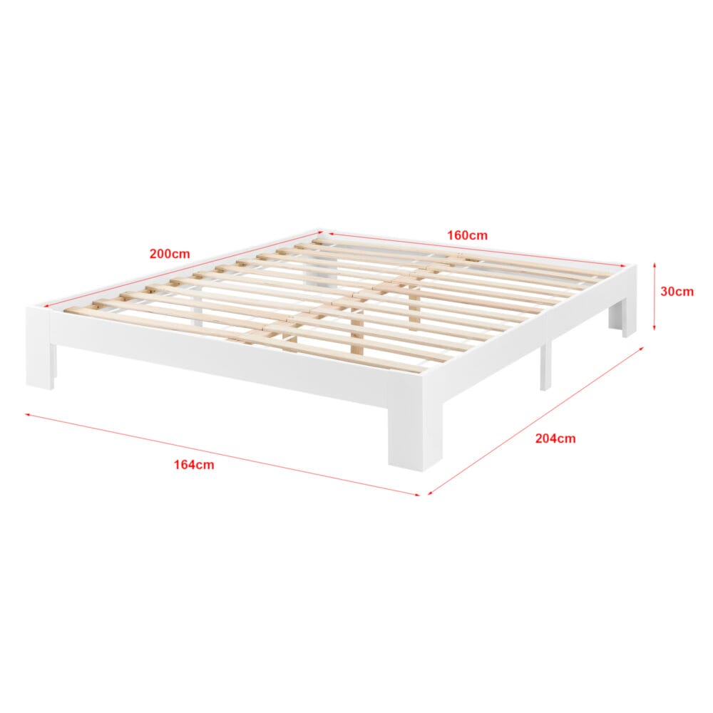 Holzbett Raisio 160x200 cm mit Kaltschaummatratze Weiss