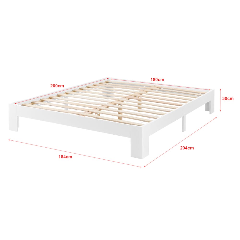 Holzbett Raisio 180x200 cm mit Lattenrost Weiss