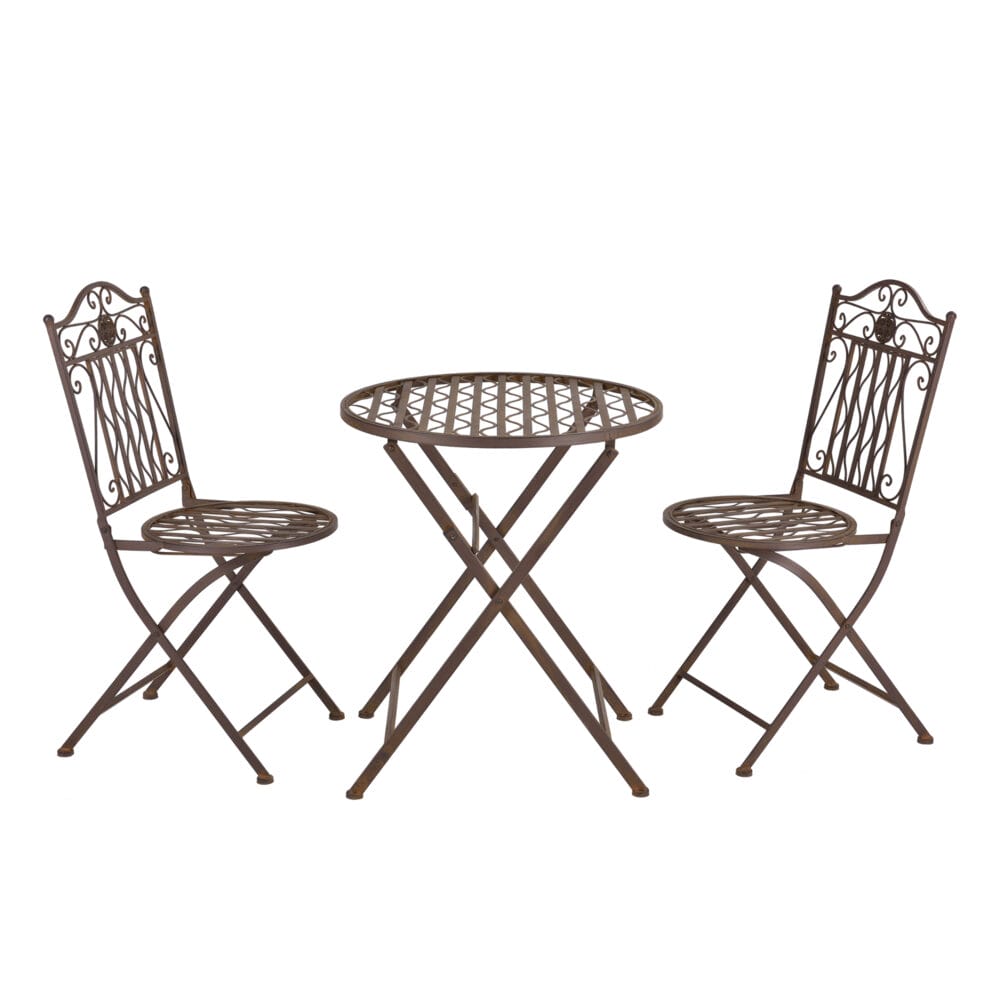 Bistro Set Biella 3-tlg. Edelrost-Braun