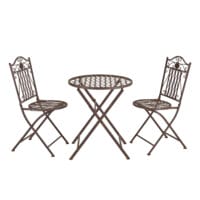 Bistro Set Biella 3-tlg. Edelrost-Braun