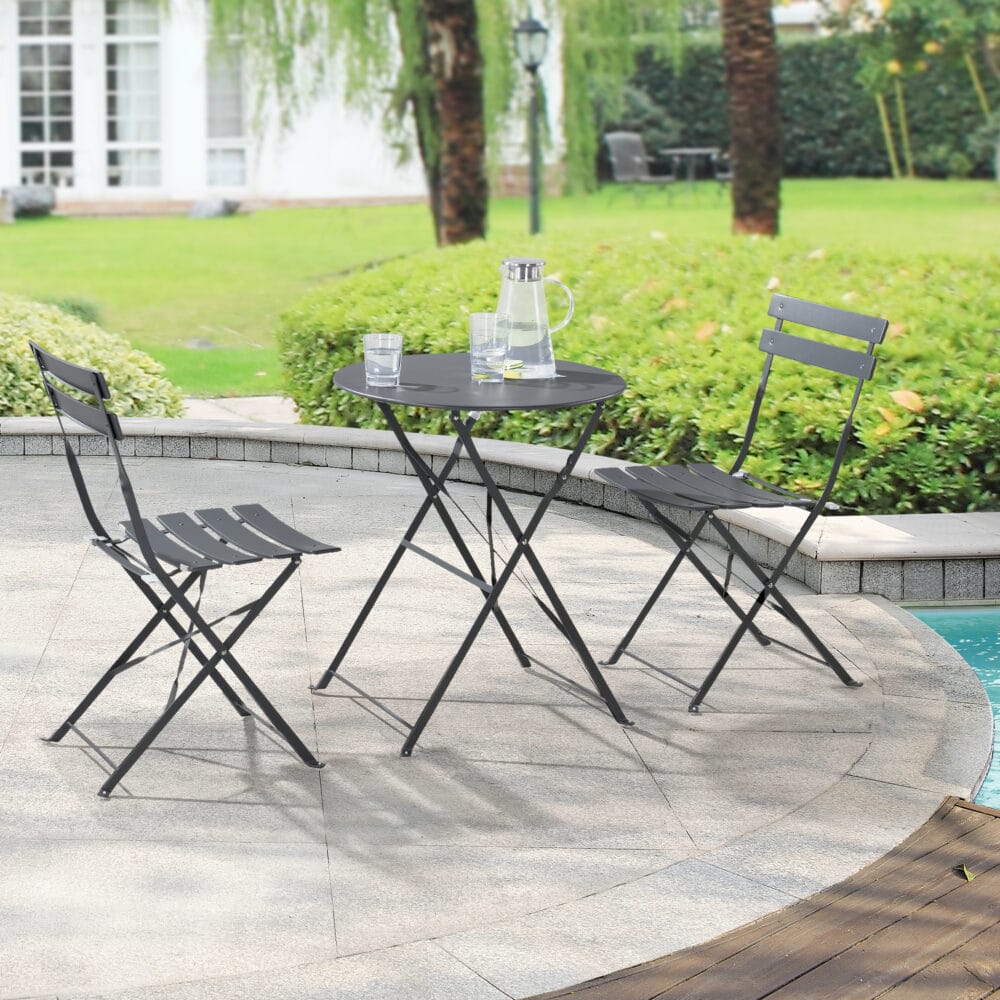 Bistro Set Caprile 3-tlg. Dunkelgrau