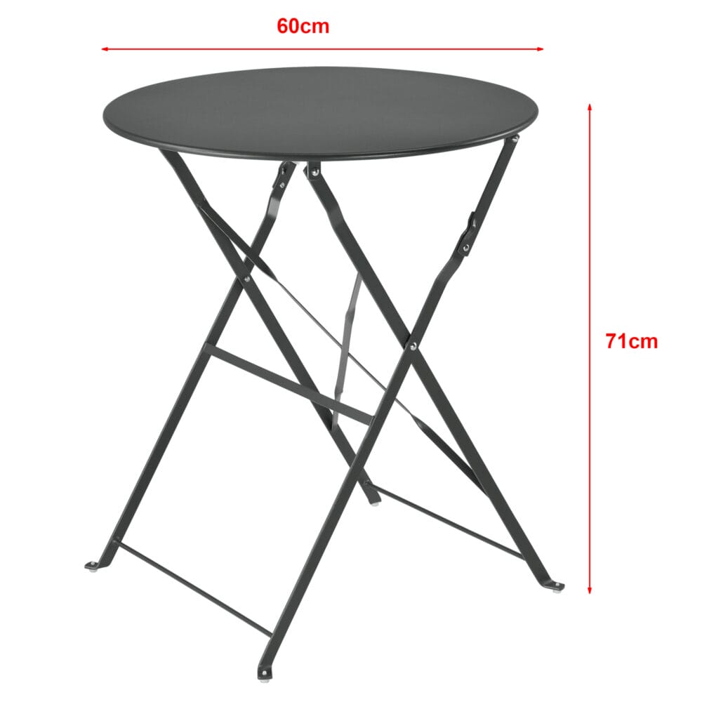 Bistro Set Caprile 3-tlg. Dunkelgrau