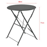 Bistro Set Caprile 3-tlg. Dunkelgrau