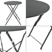 Bistro Set Caprile 3-tlg. Dunkelgrau