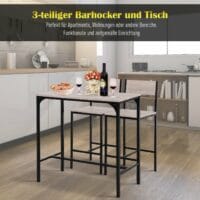 Bistrotisch Set Stehtisch Küchentisch mit 2 Barhocker