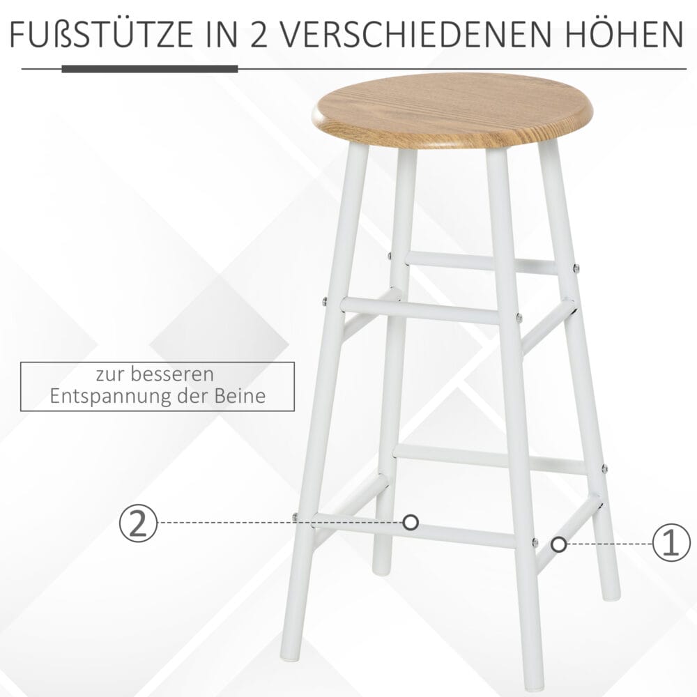 Bistrotisch Set Stehtisch Küchentisch mit 2 Barhocker