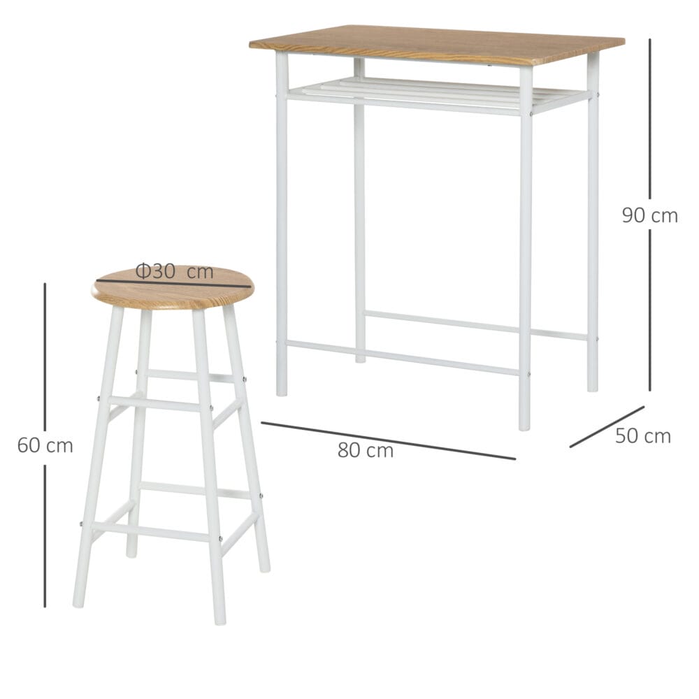 Bistrotisch Set Stehtisch Küchentisch mit 2 Barhocker