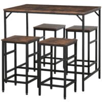 Bistrotisch Set Stehtisch Küchentisch mit 4 Barhocker