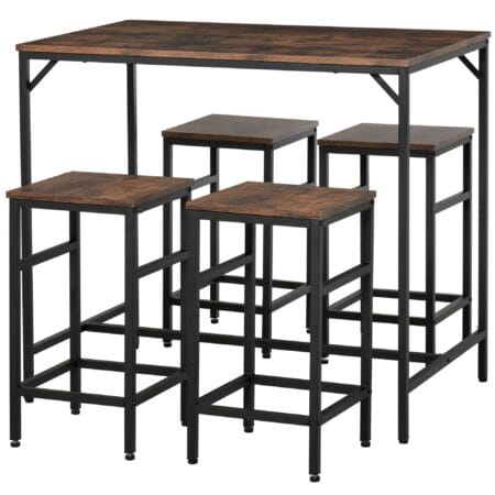 Bistrotisch Set Stehtisch Küchentisch mit 4 Barhocker