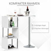 Bistrotisch Stehtisch Küchentisch Tresen 113x40x105 cm mit Weinregal