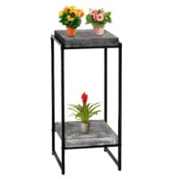 Blumentisch JAM-K71 Beistelltisch FSC Metall dunkelgrau 82cm