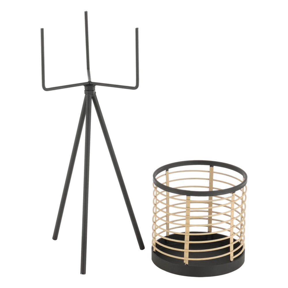Pflanzständer Lasne 2er Set Metall Schwarz Beige