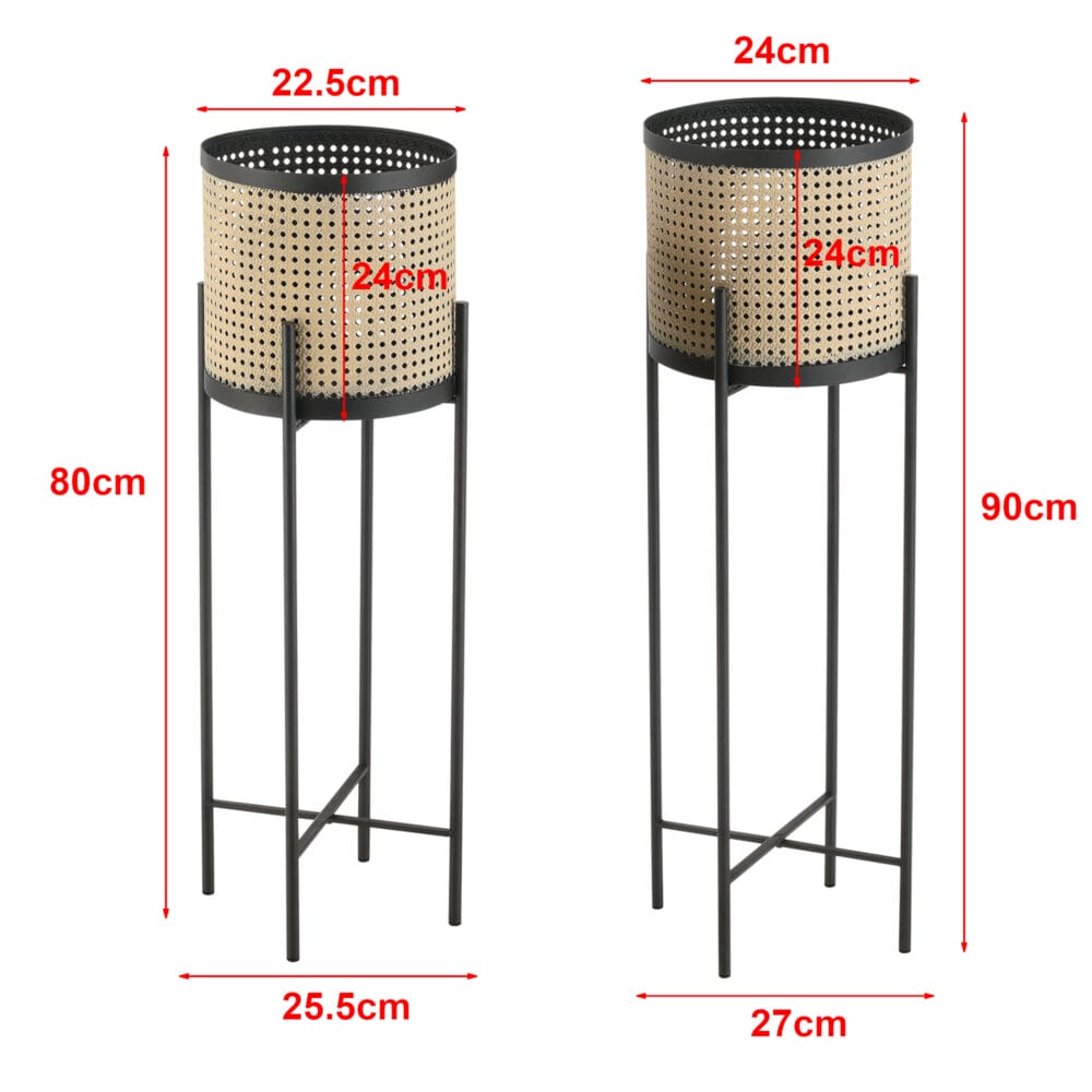 Pflanzständer Colfontaine 2er Set Schwarz Sandfarben