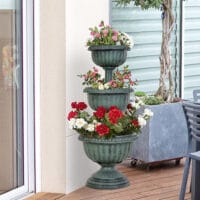Blumentopf Dreistufige Chelsea Pflanzkübel Vintage grün