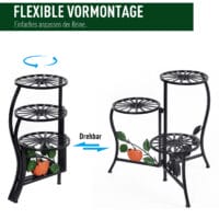 Blumentreppe Pflanzenregal Pflanzentreppe 3 Etagen - Metall
