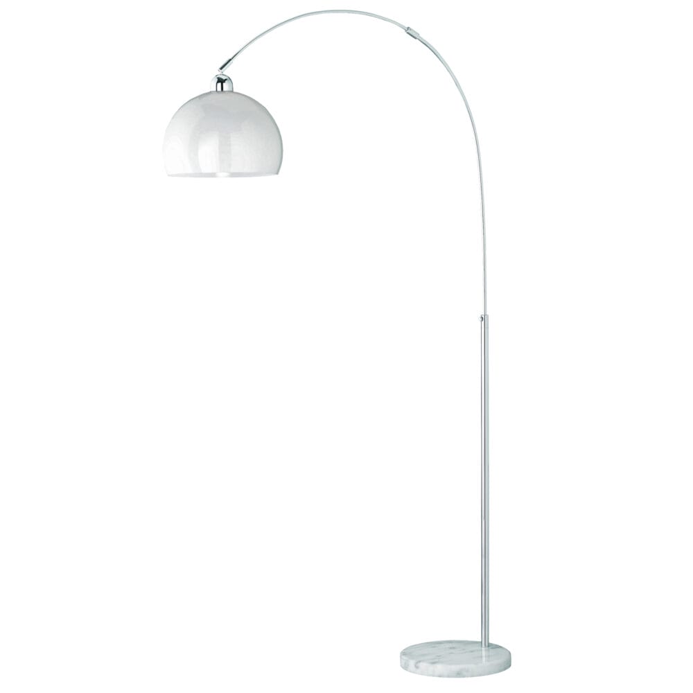 Bogenlampe Höhe: 150 - 210cm Schirm: 30cm ~ weiss