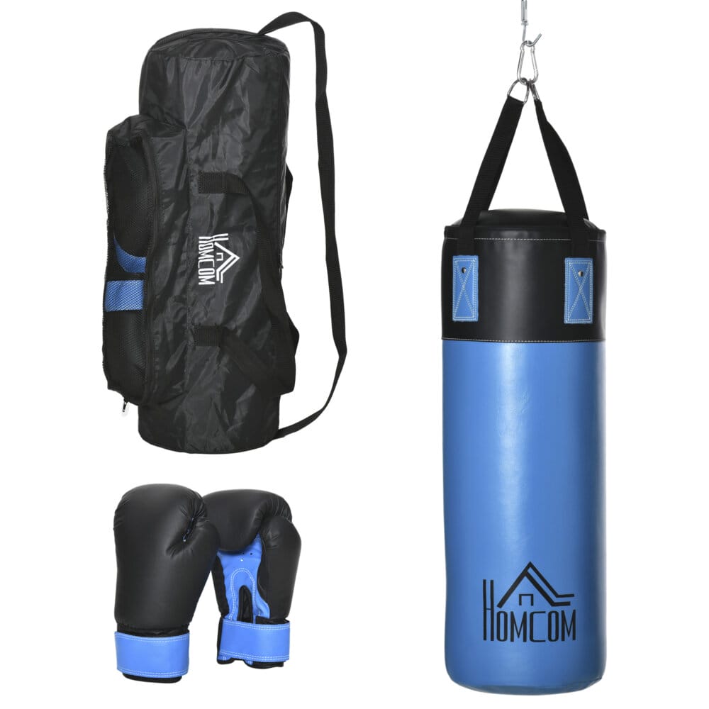 Boxsack-Set mit Boxhandschuhen Gefüllt 100 KG Ø25 x 72cm