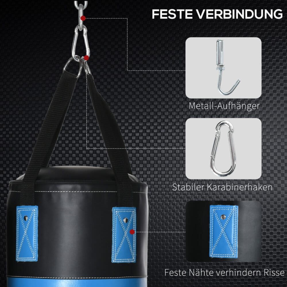 Boxsack-Set mit Boxhandschuhen Gefüllt 100 KG Ø25 x 72cm