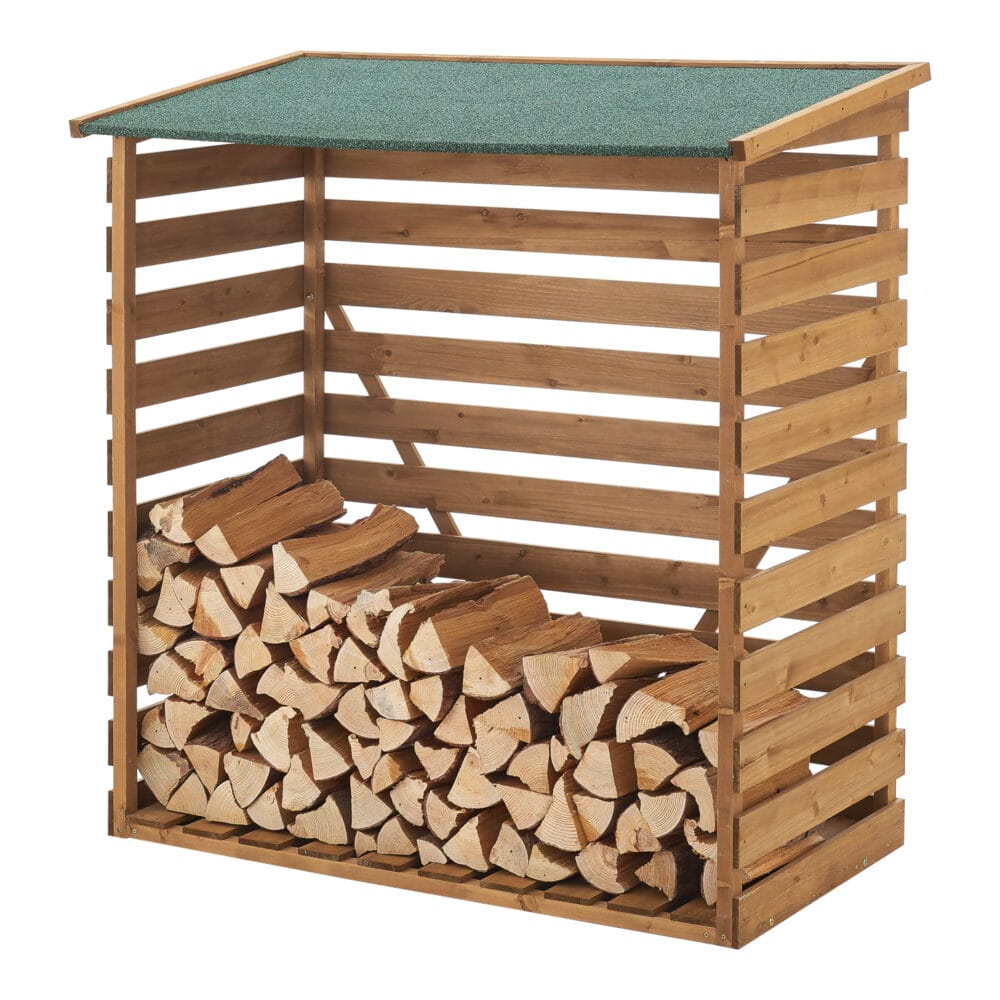 Brennholzunterstand 123x116x64cm Natur Tannenholz