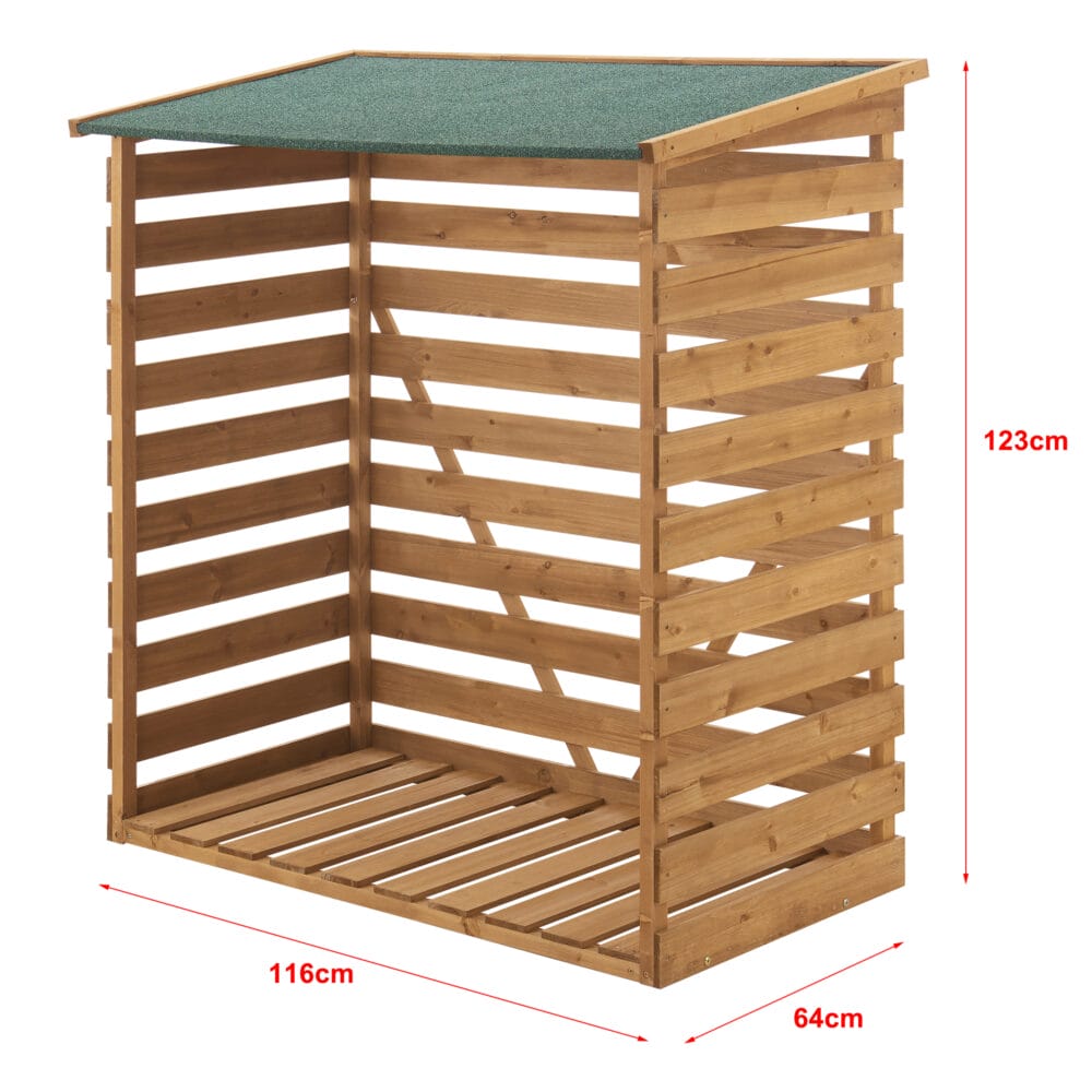 Brennholzunterstand 123x116x64cm Natur Tannenholz