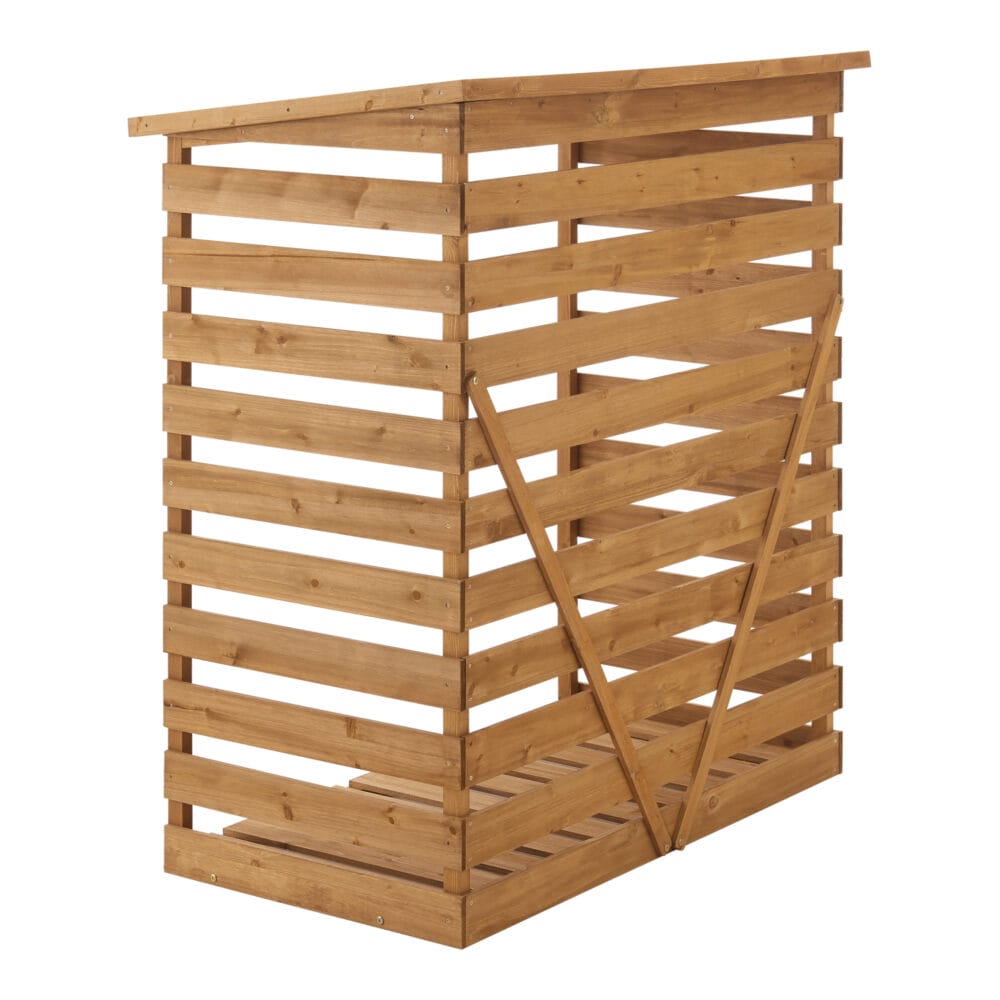 Brennholzunterstand 123x116x64cm Natur Tannenholz