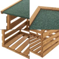 Brennholzunterstand 123x116x64cm Natur Tannenholz