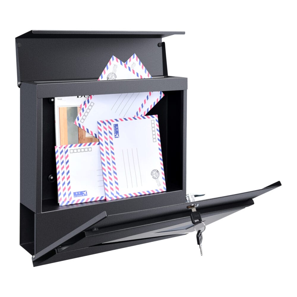Briefkasten Schönburg 37x37x11cm Stahl Anthrazit/Silber